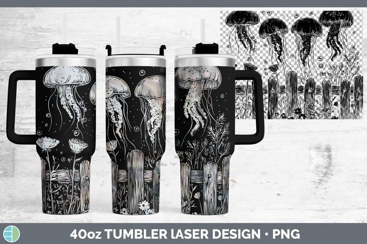 Cottage Jelly Fish Laser 40oz Tumbler Sublimation Tumbler De