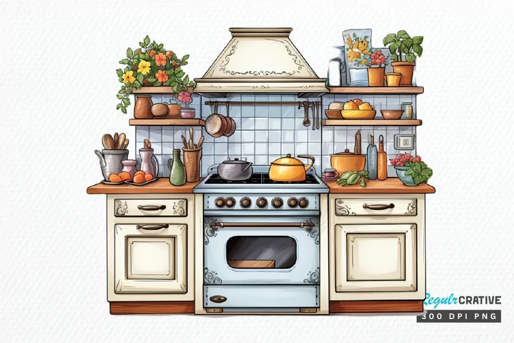 Cottage Kitchen Collection single PNG Clipart