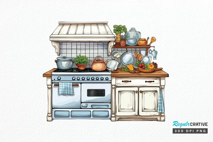 Cottage Kitchen Collection single PNG Clipart