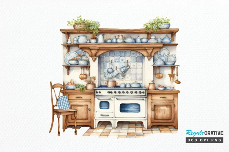 Cottage Kitchen Collection single PNG Clipart