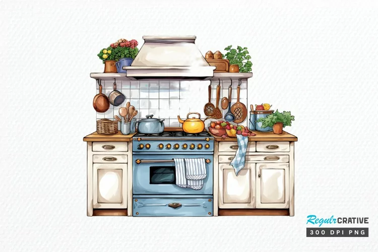 Cottage Kitchen Collection single PNG Clipart