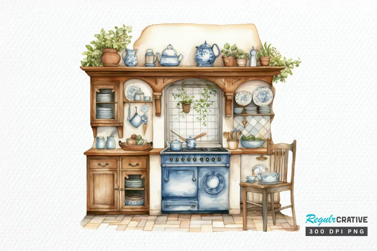 Cottage Kitchen Collection single PNG Clipart