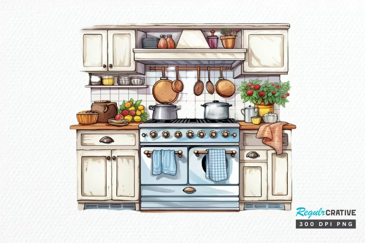 Cottage Kitchen Collection single PNG Clipart