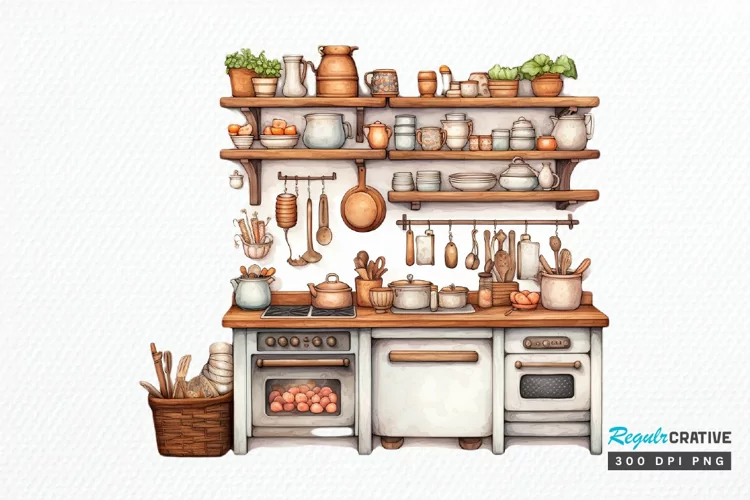 Cottage Kitchen Collection single PNG Clipart