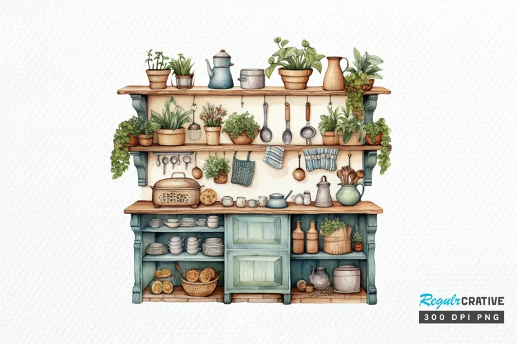 Cottage Kitchen Collection single PNG Clipart