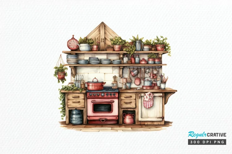 Cottage Kitchen Collection single PNG Clipart