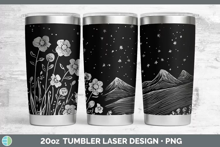 Cottage Landscape Laser 20oz Tumbler Sublimation Tumbler Des