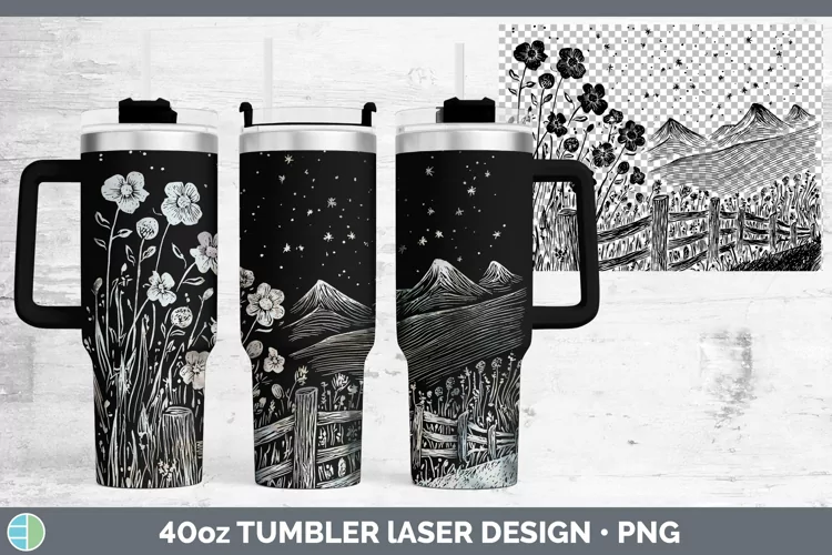Cottage Landscape Laser 40oz Tumbler Sublimation Tumbler Des