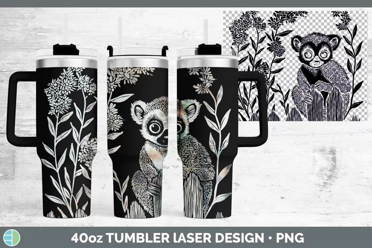 Cottage Lemur Laser 40oz Tumbler Sublimation Tumbler Designs