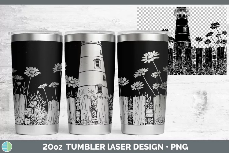 Cottage Lighthouse Laser 20oz Tumbler Sublimation Tumbler De