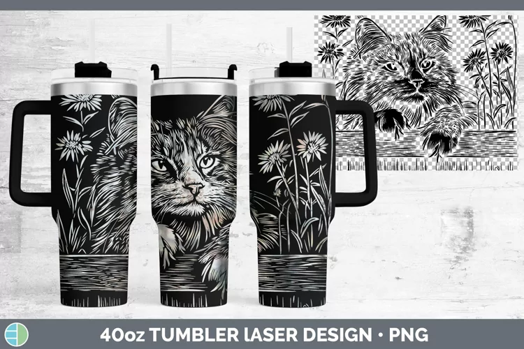 Cottage Maine Coon Cat Laser 40oz Tumbler Sublimation Tumble