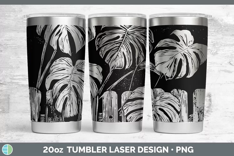 Cottage Monstera Laser 20oz Tumbler Sublimation Tumbler Desi