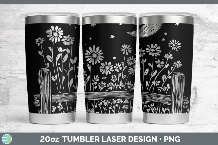 Cottage Moon and Stars Laser 20oz Tumbler Sublimation Tumble