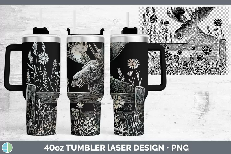 Cottage Moose Laser 40oz Tumbler Sublimation Tumbler Designs