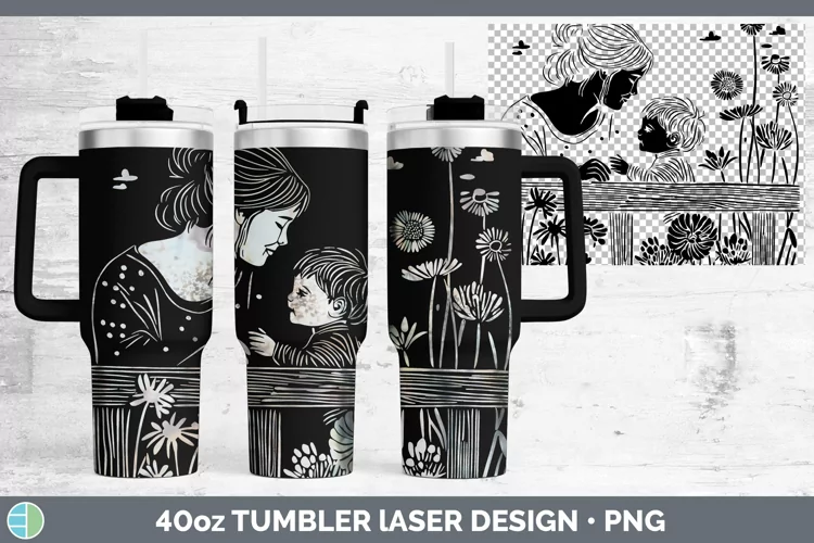 Cottage Mother Child Laser 40oz Tumbler Sublimation Tumbler
