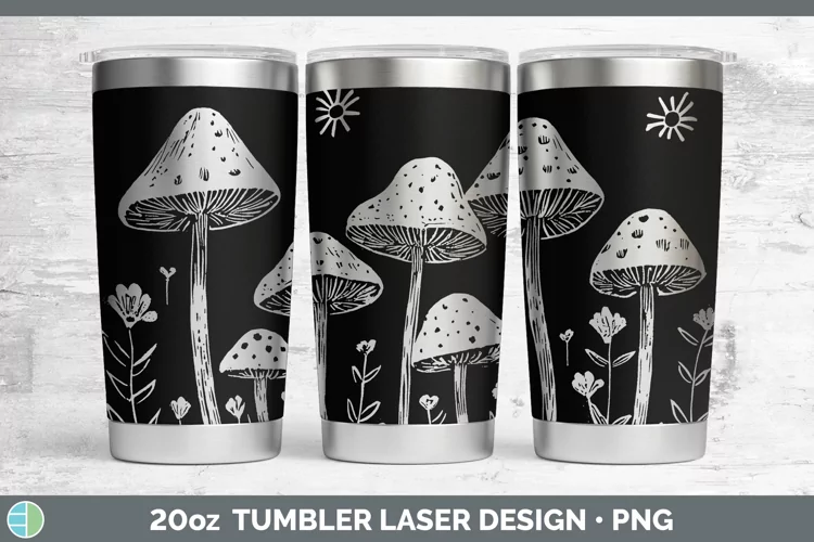 Cottage Mushroom Laser 20oz Tumbler Sublimation Tumbler Desi