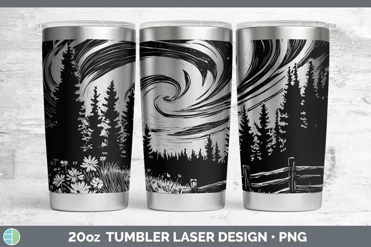 Cottage Northern Lights Laser 20oz Tumbler Sublimation Tumbl