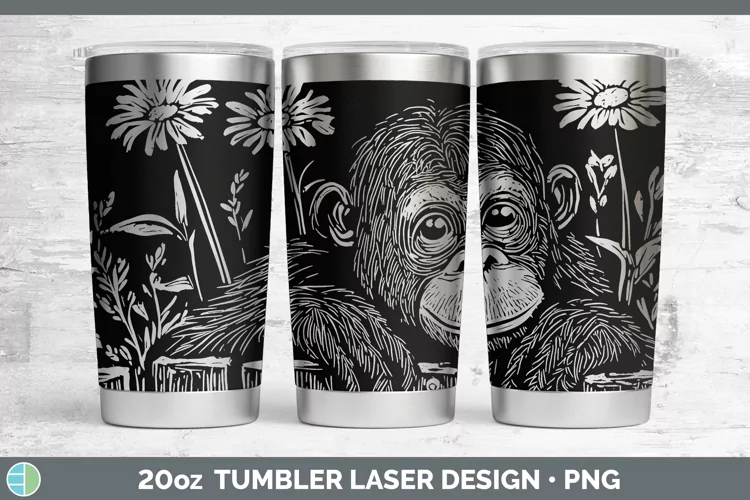 Cottage Orangutan Laser 20oz Tumbler Sublimation Tumbler Des