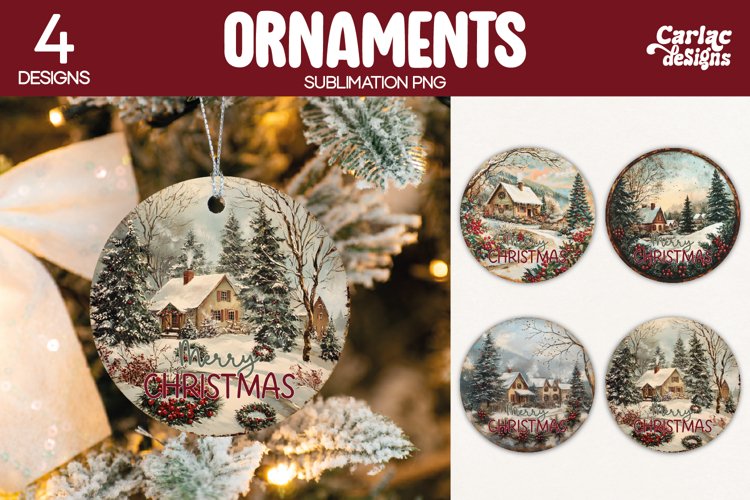Christmas Ornament Sublimation, Merry Christmas Ornament
