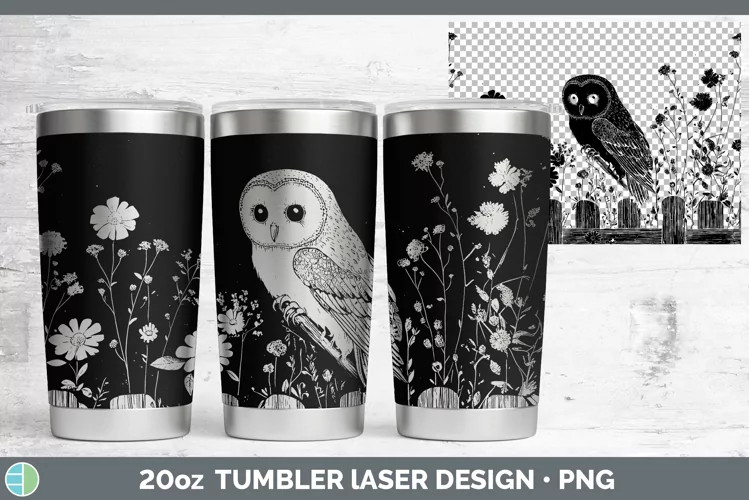 Cottage Owl Laser 20oz Tumbler Sublimation Tumbler Designs