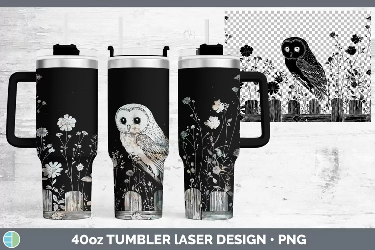 Cottage Owl Laser 40oz Tumbler Sublimation Tumbler Designs