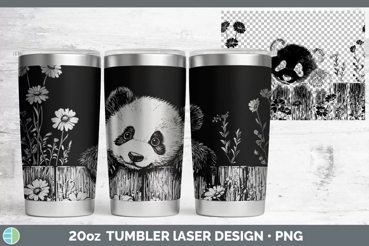 Cottage Panda Laser 20oz Tumbler Sublimation Tumbler Designs
