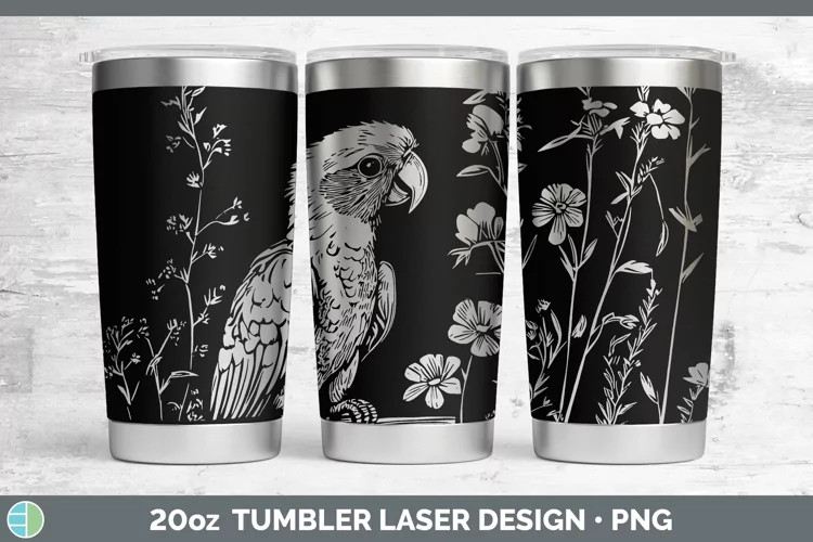 Cottage Parrot Laser 20oz Tumbler Sublimation Tumbler Design
