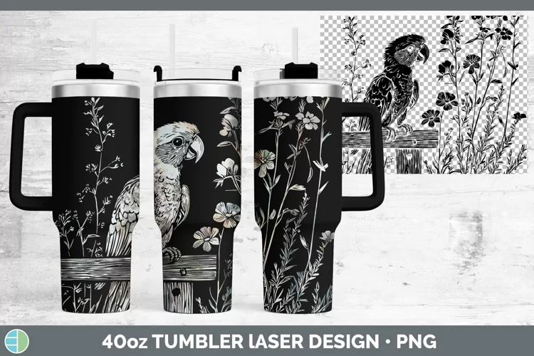 Cottage Parrot Laser 40oz Tumbler Sublimation Tumbler Design
