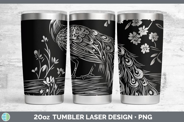 Cottage Peacock Laser 20oz Tumbler Sublimation Tumbler Desig