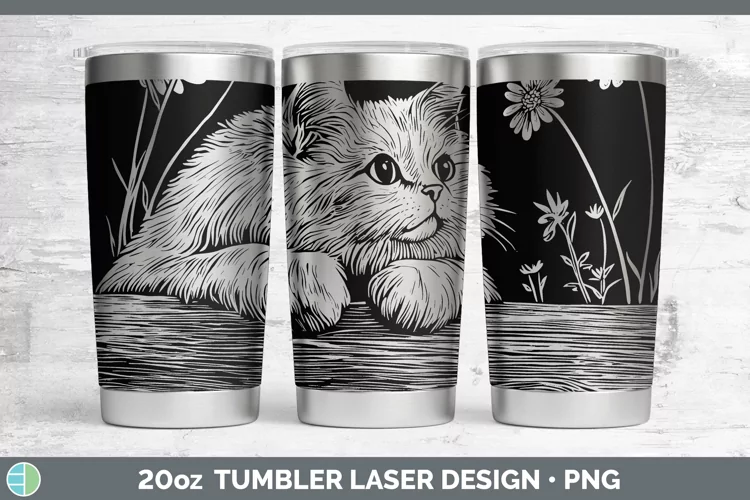 Cottage Persian Cat Laser 20oz Tumbler Sublimation Tumbler D