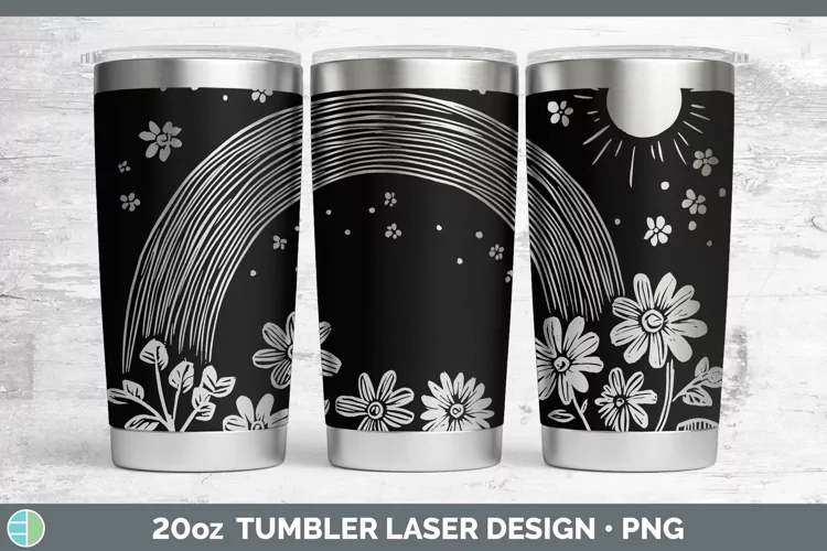 Cottage Rainbow Laser 20oz Tumbler Sublimation Tumbler Desig