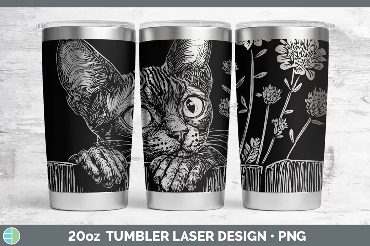 Cottage Rex Cat Laser 20oz Tumbler Sublimation Tumbler Desig