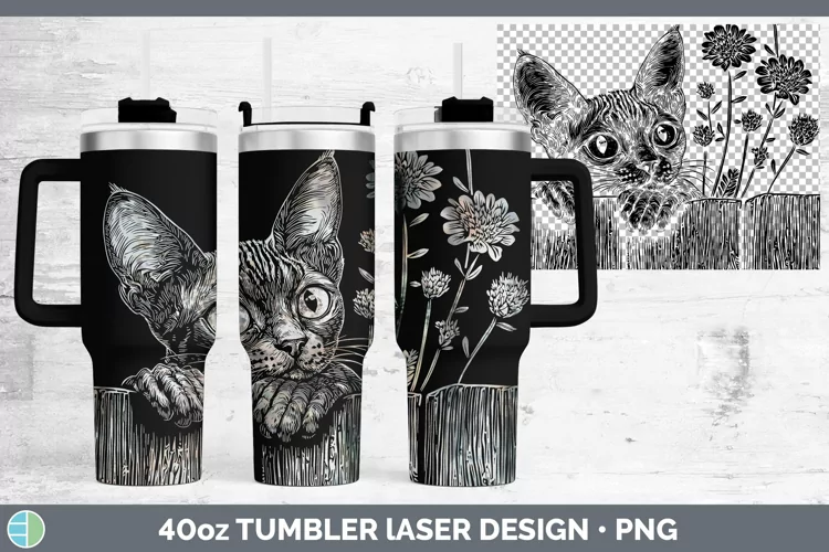 Cottage Rex Cat Laser 40oz Tumbler Sublimation Tumbler Desig