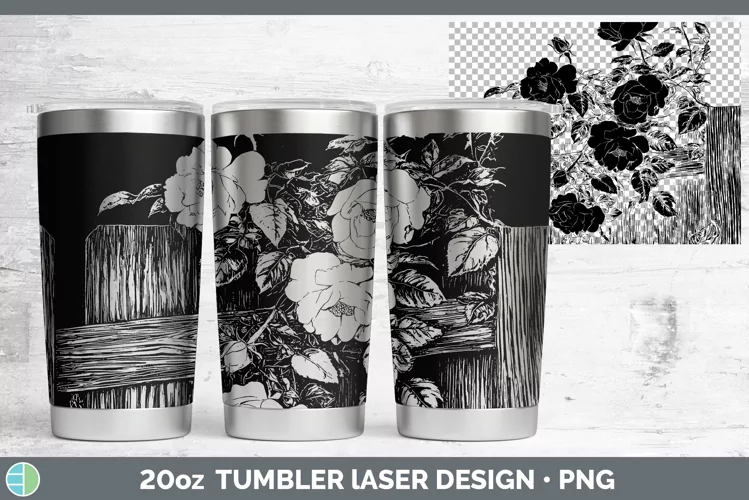 Cottage Rose Laser 20oz Tumbler Sublimation Tumbler Designs