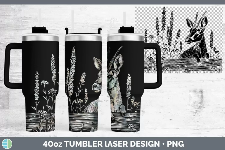Cottage Safari Antelope Laser 40oz Tumbler Sublimation Tumbl