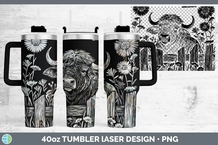 Cottage Safari Buffalo Laser 40oz Tumbler Sublimation Tumble