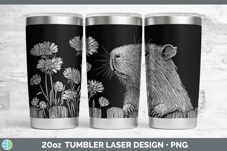 Cottage Safari Capybara Laser 20oz Tumbler Sublimation Tumbl