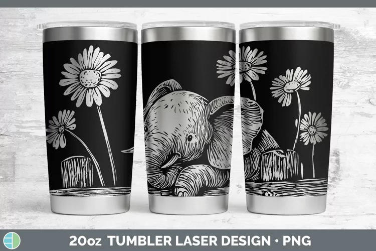 Cottage Safari Elephant Laser 20oz Tumbler Sublimation Tumbl