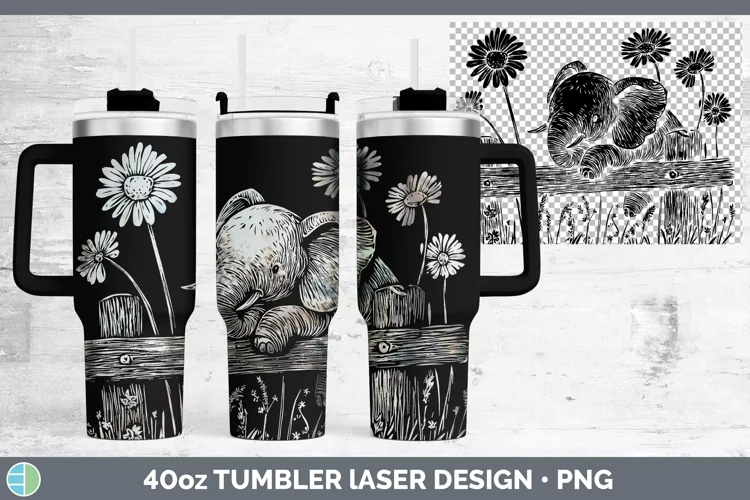Cottage Safari Elephant Laser 40oz Tumbler Sublimation Tumbl