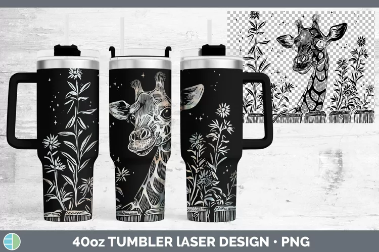 Cottage Safari Giraffe Laser 40oz Tumbler Sublimation Tumble