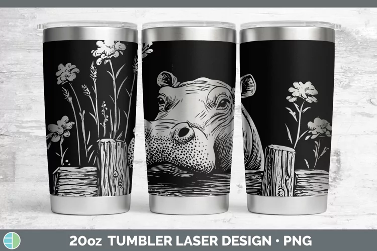 Cottage Safari Hippo Laser 20oz Tumbler Sublimation Tumbler