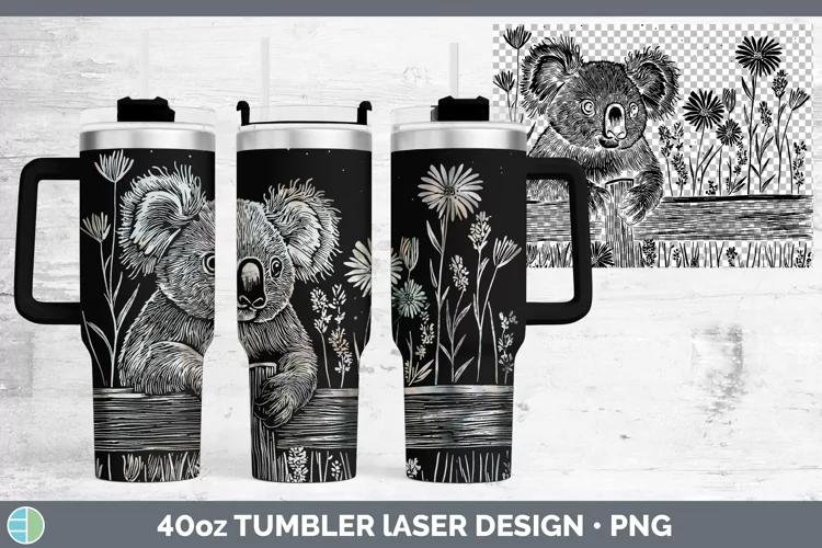 Cottage Safari Koala Laser 40oz Tumbler Sublimation Tumbler