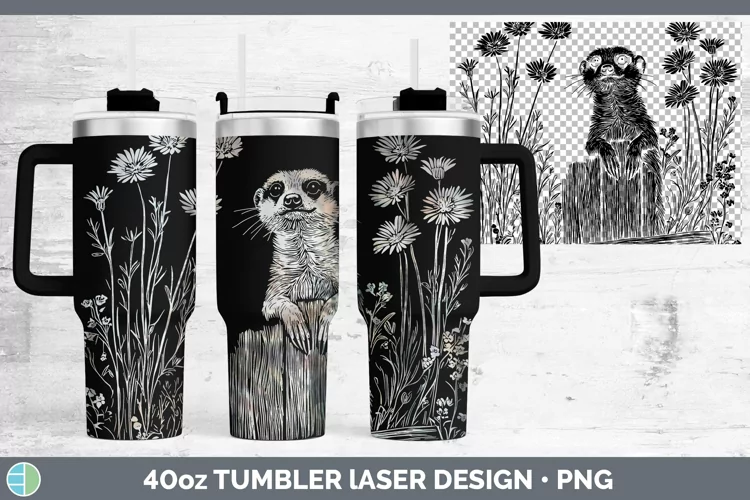 Cottage Safari Meerkat Laser 40oz Tumbler Sublimation Tumble