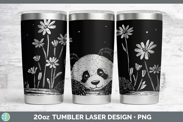 Cottage Safari Panda Bear Laser 20oz Tumbler Sublimation Tum