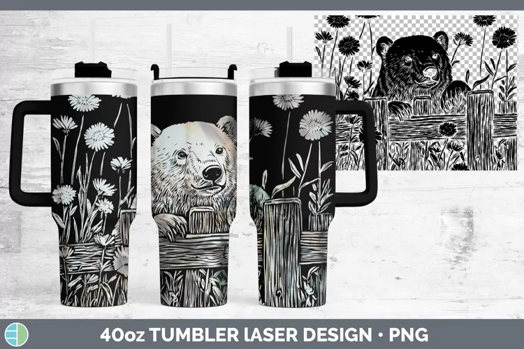 Cottage Safari Polar Bear Laser 40oz Tumbler Sublimation Tum
