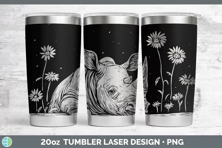 Cottage Safari Rhino Laser 20oz Tumbler Sublimation Tumbler