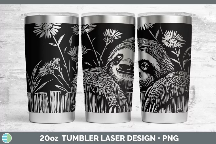 Cottage Safari Sloth Laser 20oz Tumbler Sublimation Tumbler