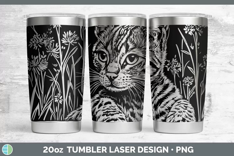 Cottage Savannah Cat Laser 20oz Tumbler Sublimation Tumbler