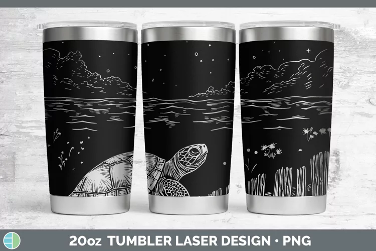 Cottage Sea Turtle Laser 20oz Tumbler Sublimation Tumbler De
