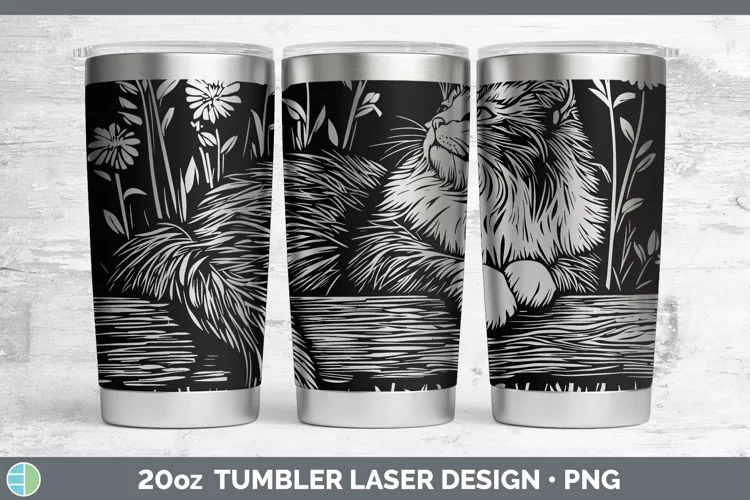 Cottage Siberian Cat Laser 20oz Tumbler Sublimation Tumbler